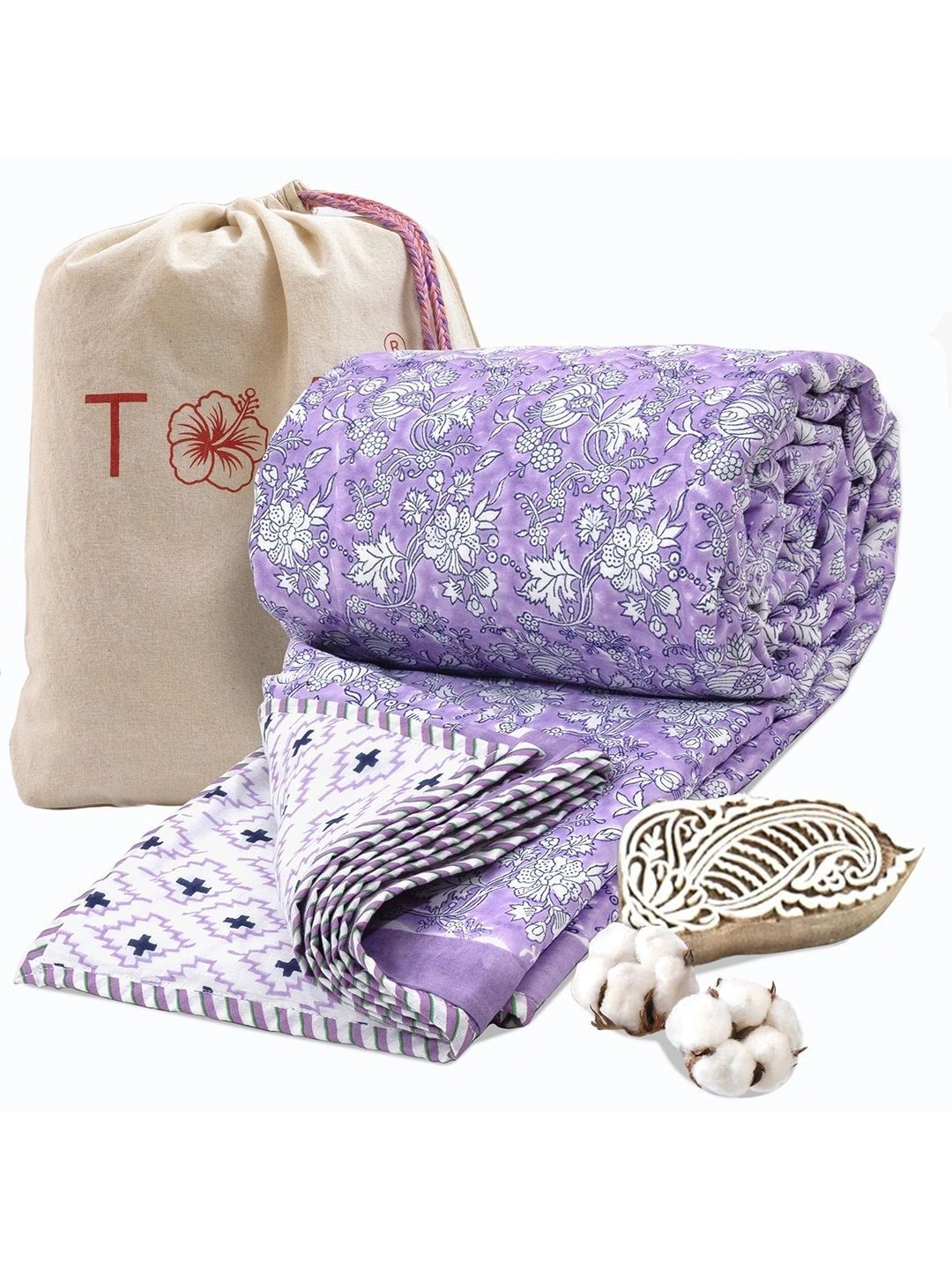 TOAI Lavender & White Floral 150 GSM Dohar-image-40