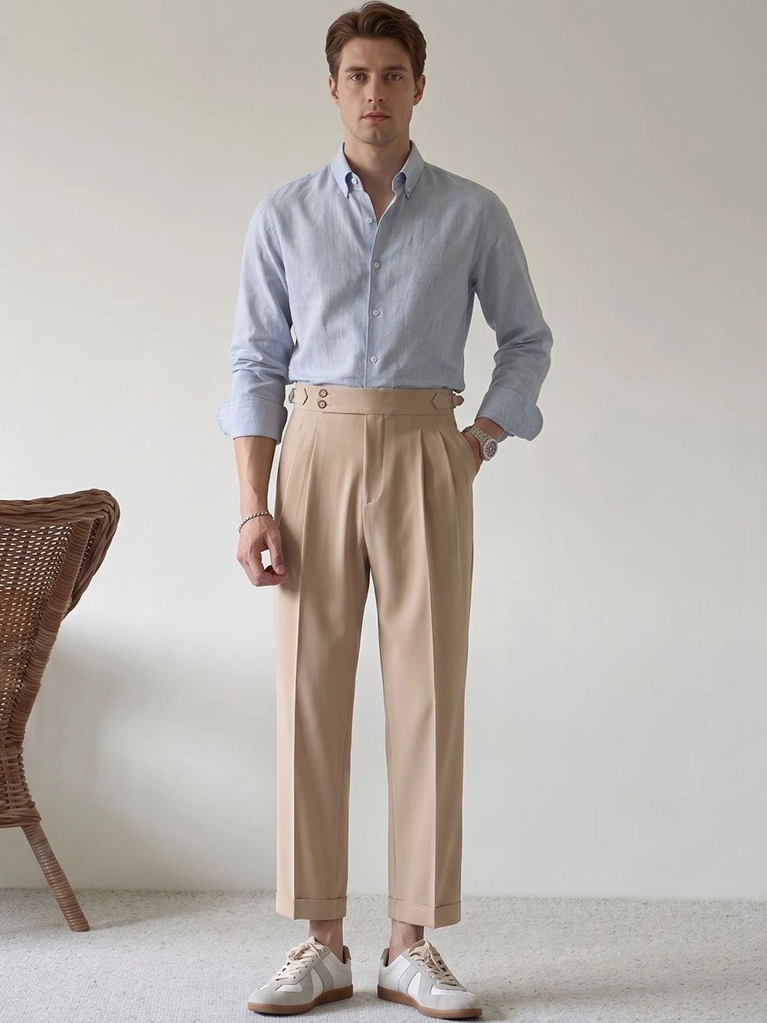 Suo Men Easy Wash Pleated Trousers-picture-30