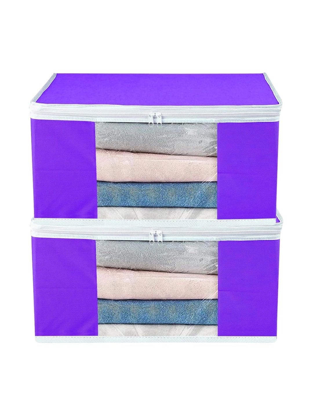 ANKIT INTERNATIONAL Purple Set of 2 Reusable Multi-Utility Organisers-picture-36