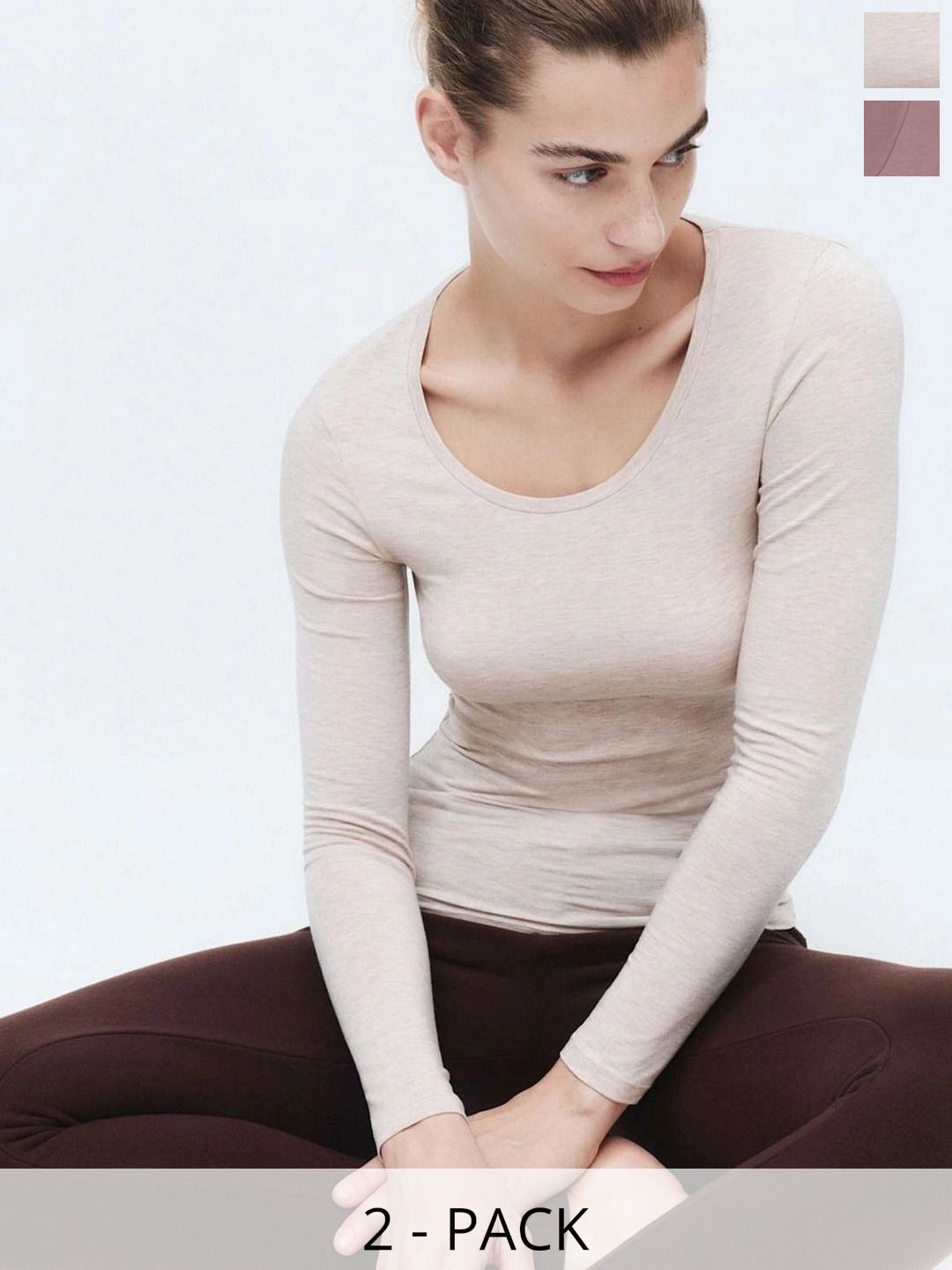 Marks & Spencer Pack of 2 Round Neck Thermal Tops-image-30