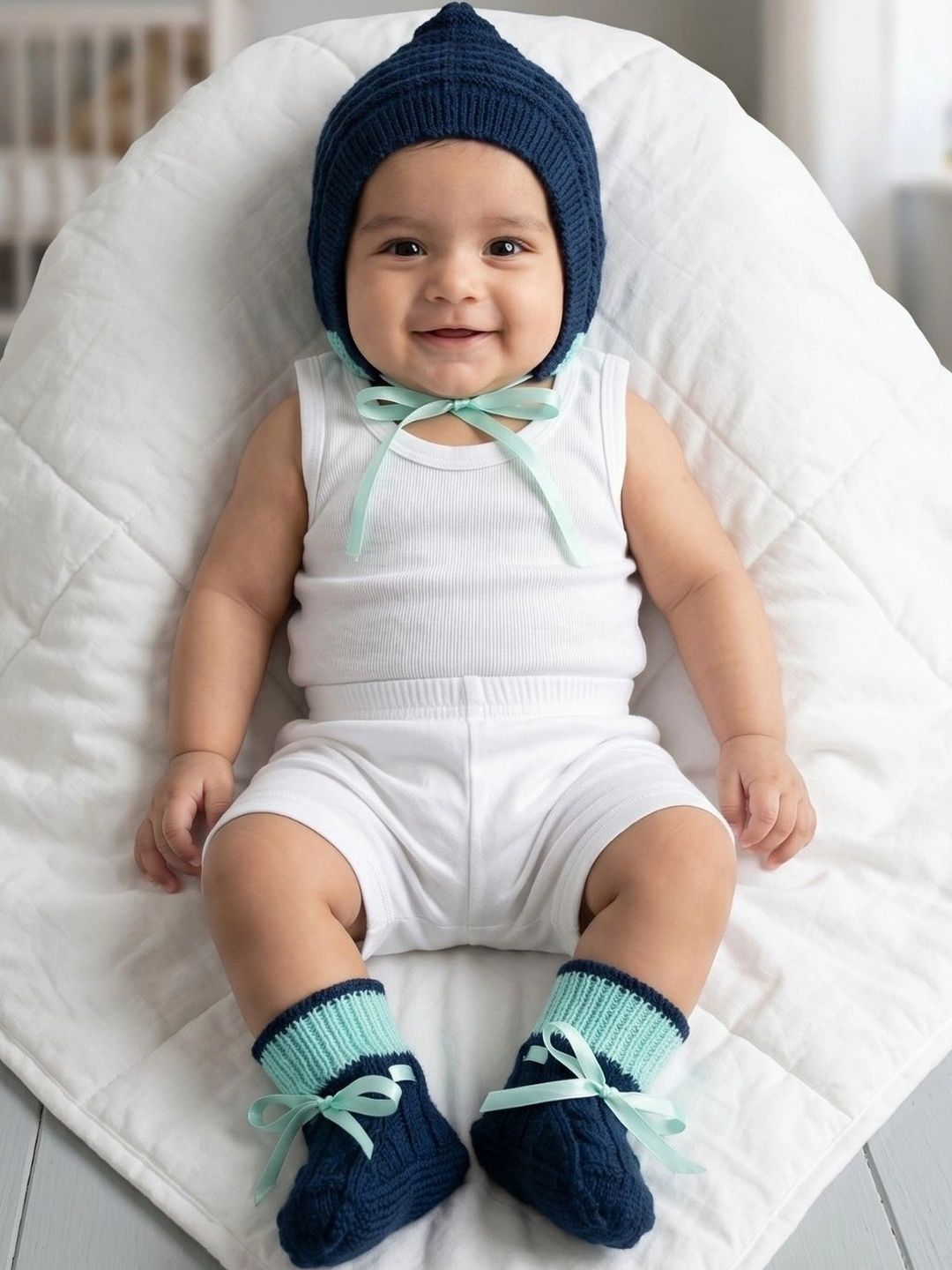 Little Angels Unisex Kids Colourblocked Woollen Caps-picture-45