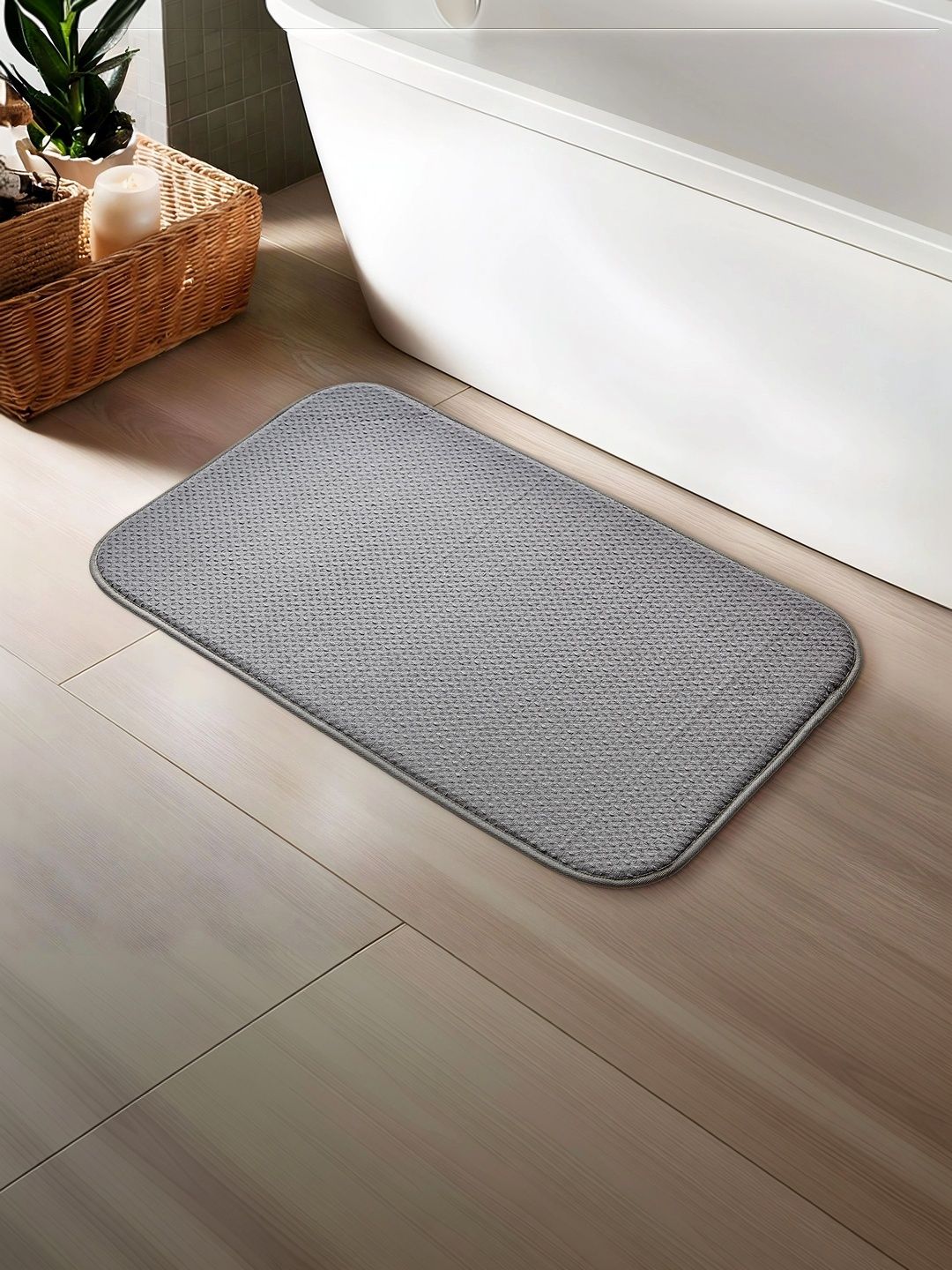 Home Centre Grey Anti-Slip 110 GSM Bath Rugs-picture-20