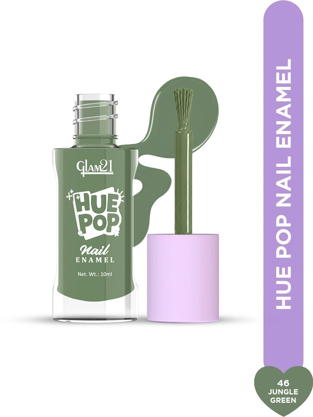 GLAM21 Hue Pop Resistant & Long Lasting Vibrant Nail Polish - 10 ml -Jungle Green 46-picture-8
