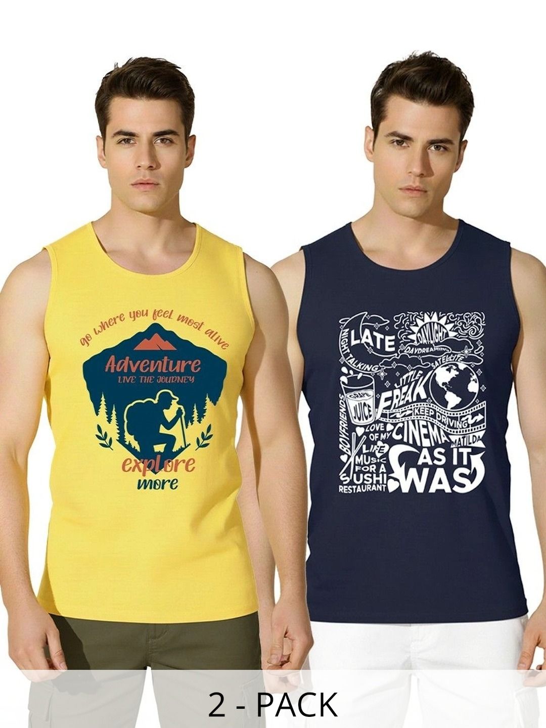 WOOSTRO Pack of 2 Printed Cotton Gym Vest-picture-14