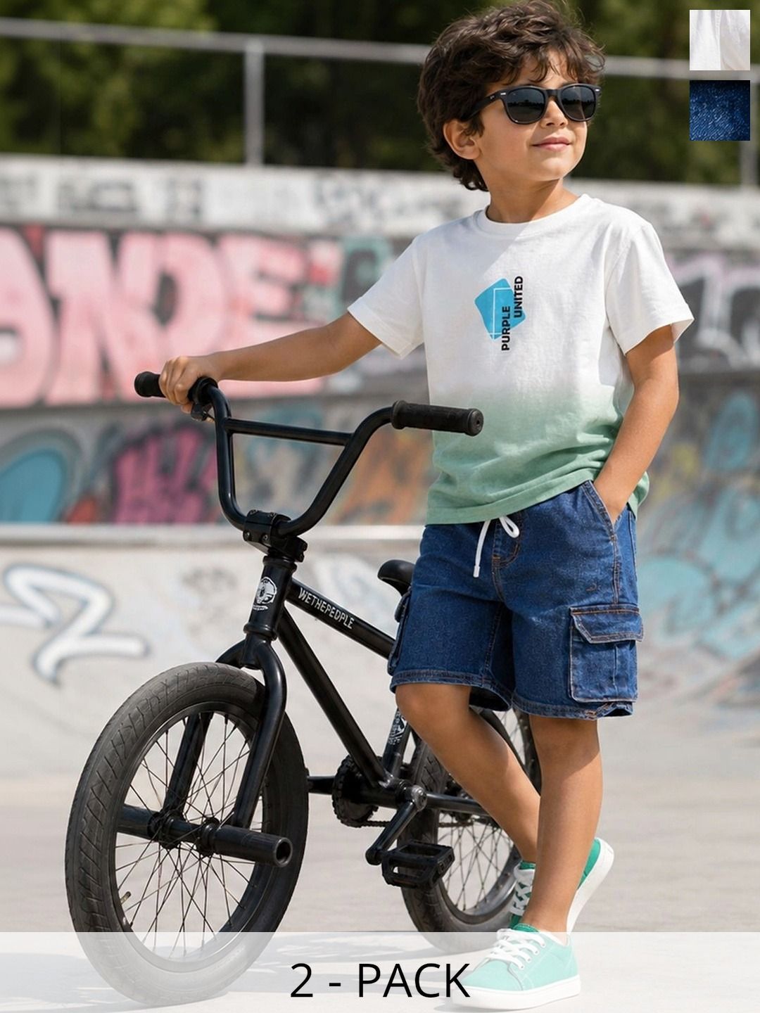 Purple United Kids Boys Printed T-shirt with Trousers-picture-42