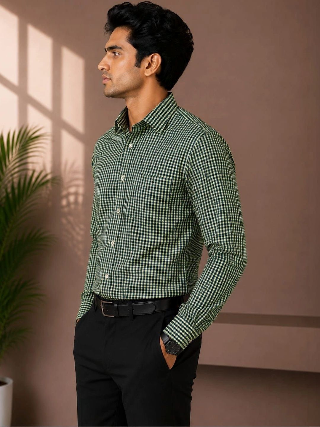 THE NEXTGEN STITCH Men Standard Gingham Checks Checked Casual Shirt-picture-27