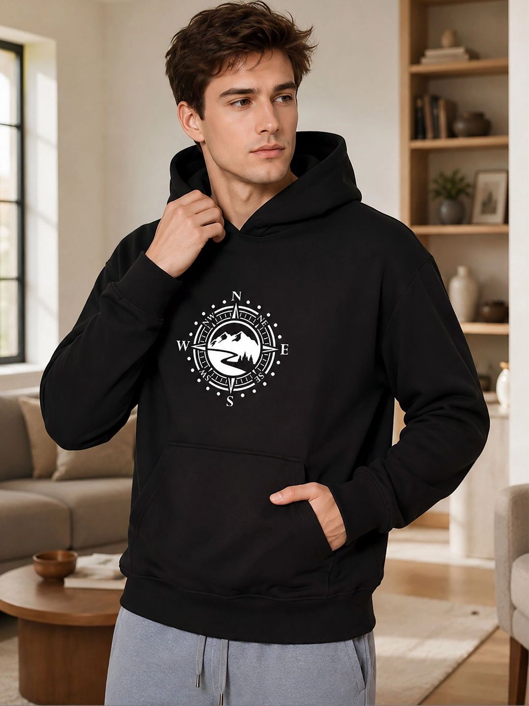 THE BEETEL HOUSE Men Printed Hooded Sweatshirt-picture-30
