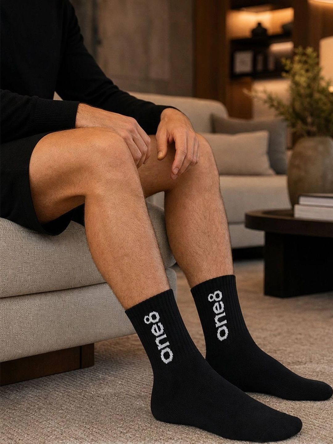 One8 Men Cotton Assorted Patterned Above Ankle Socks-picture-42