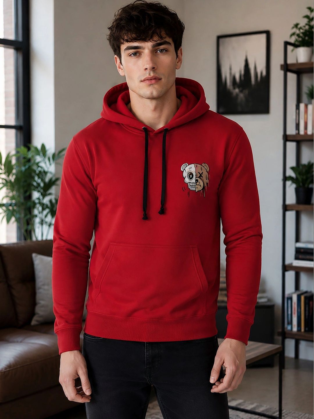 GLITO Men Graphic Printed Hooded Neck Regular Sleeves Oversized Fit Sweatshirt-picture-44