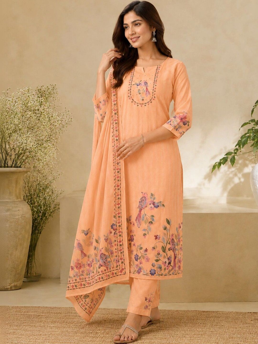 THE ASSTAG Printed Linen Unstitched Dress Material-picture-18