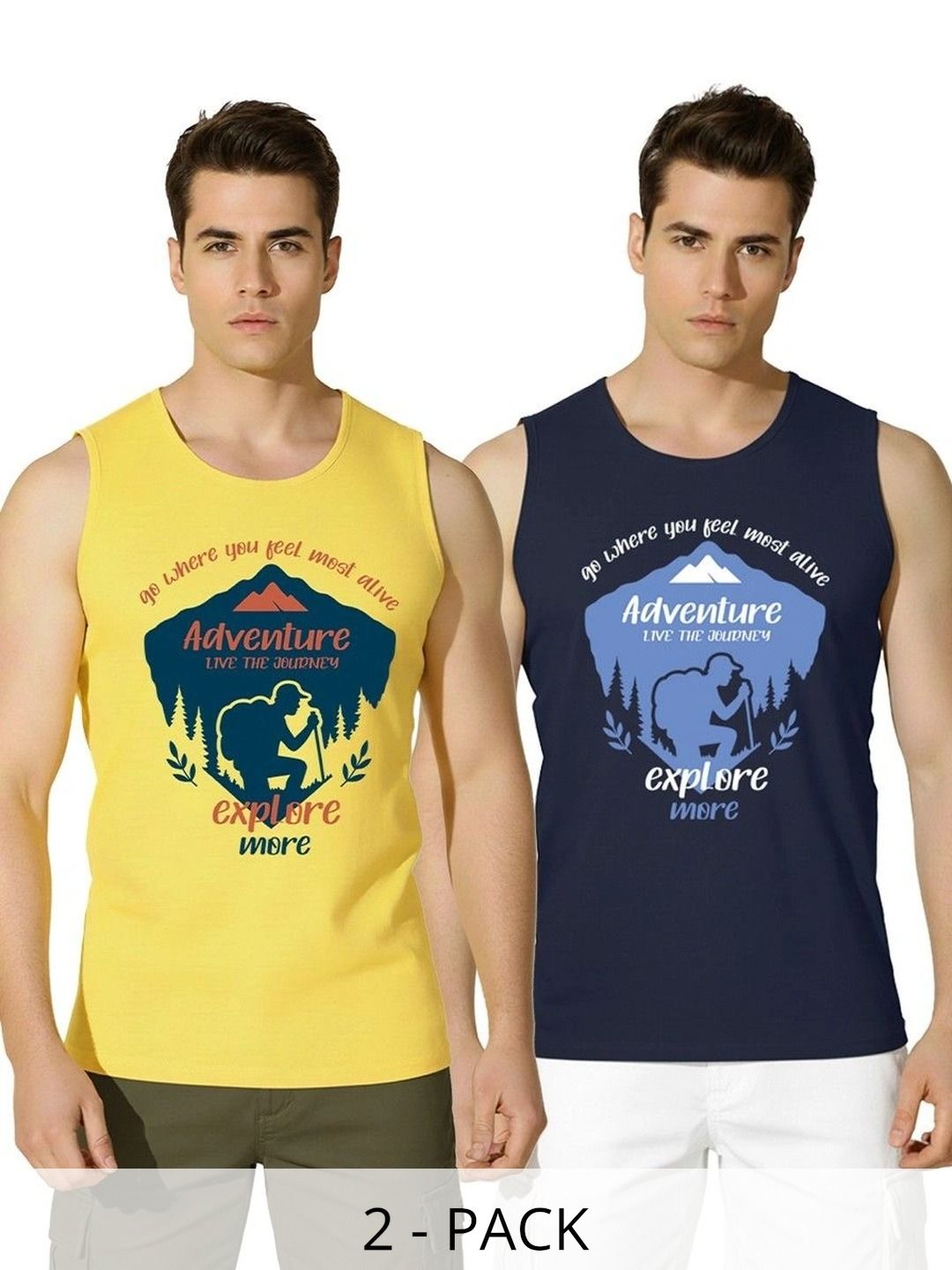WOOSTRO Pack of 2 Printed Cotton Tank-picture-1