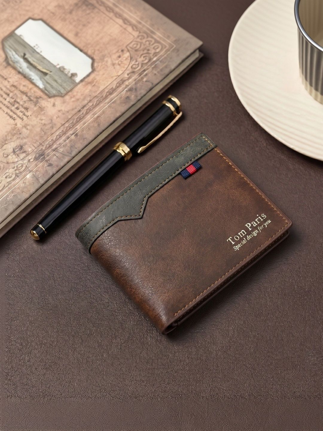 TomParis Men Textured PU Two Fold Wallet-picture-20
