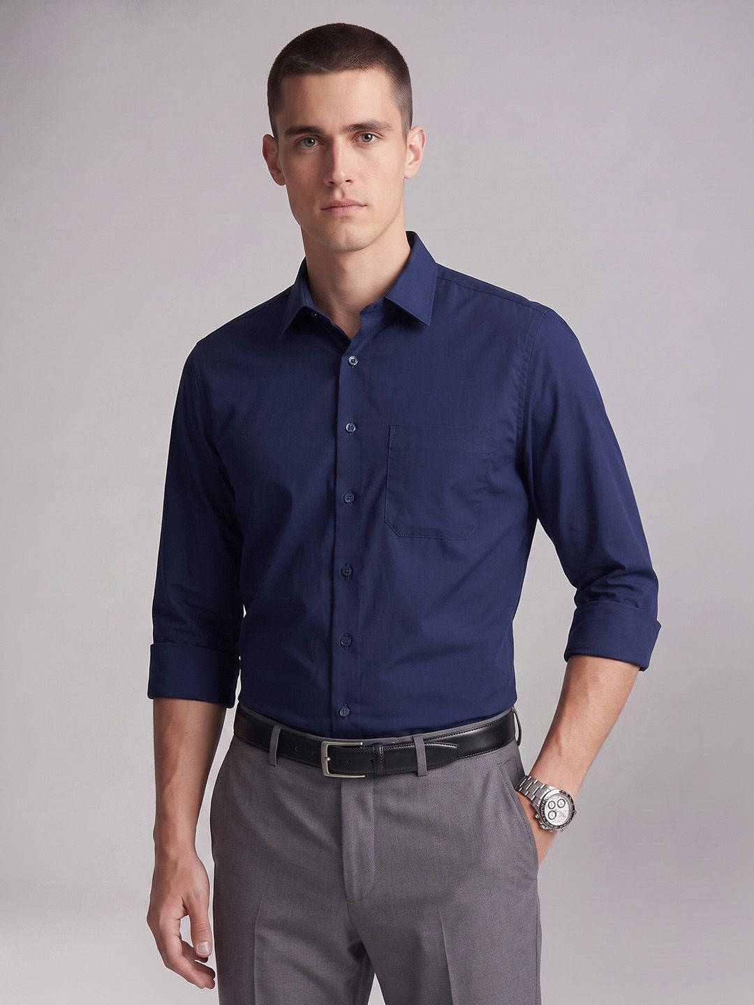 Louis Philippe Slim Fit Pure Cotton Formal Shirt-image-10