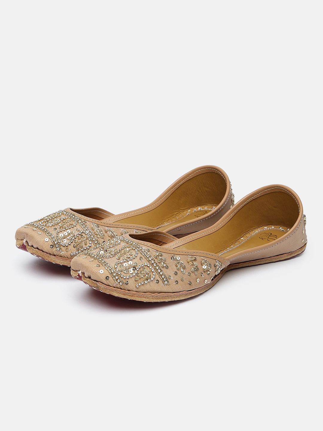 House of Pataudi Women Embellished Ethnic Mojaris Flats-picture-17