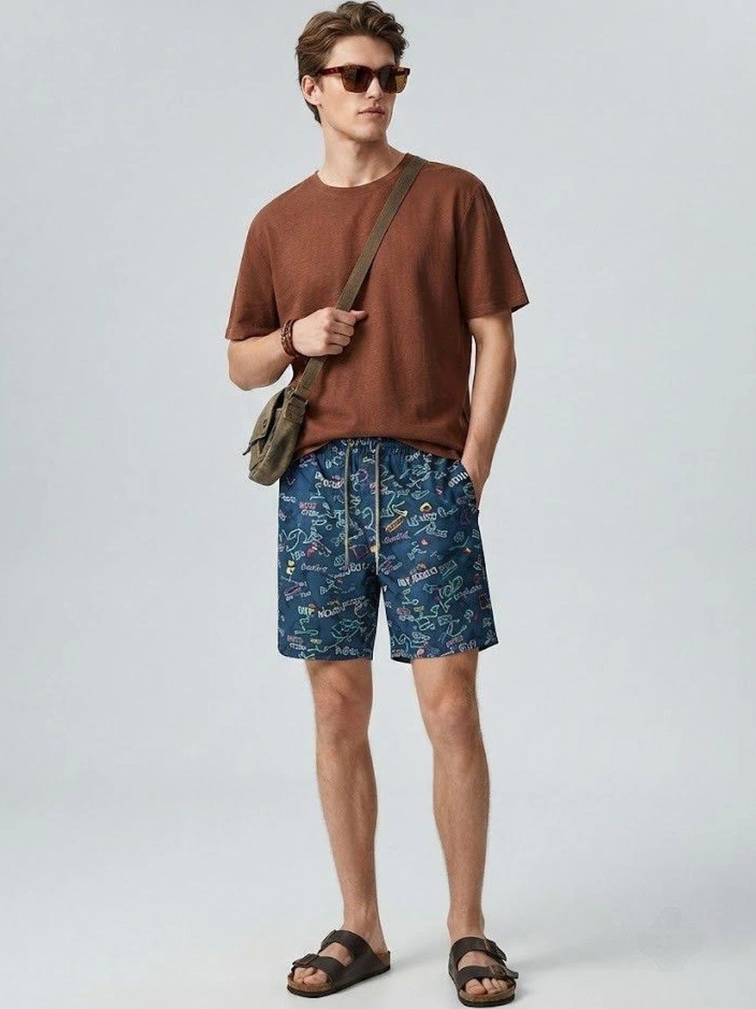 Suo Men Printed Shorts-picture-53