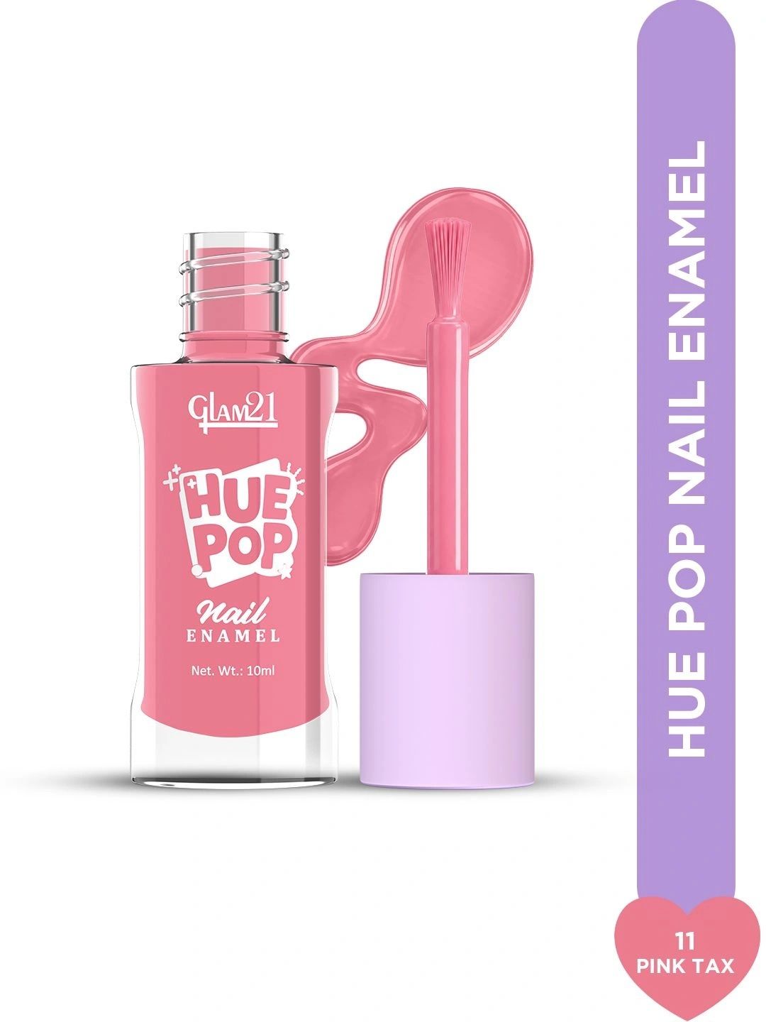 GLAM21 Hue Pop Resistant & Long Lasting Vibrant Nail Polish - 10 ml - Pink Tax 11-picture-37