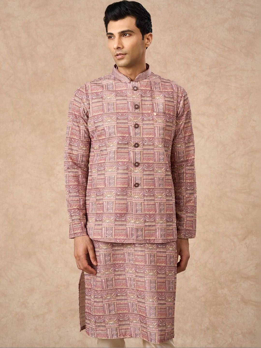 Manyavar Woven Design Woven Nehru Jackets-picture-50