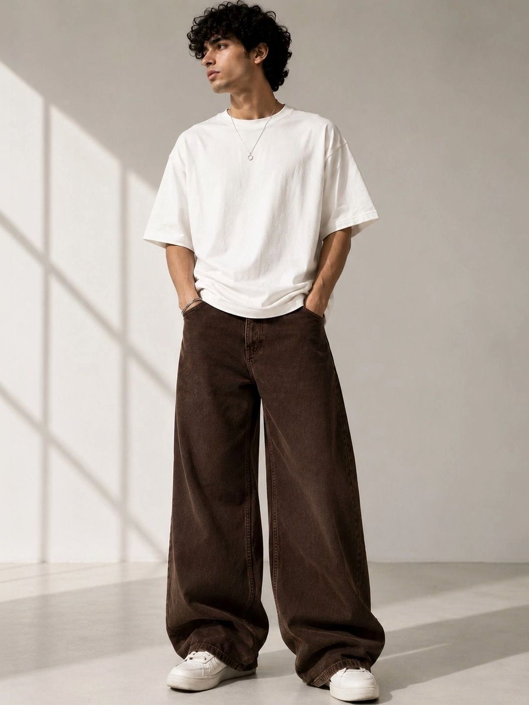Line out line Men Wide Leg Mid-Rise Jeans-picture-55