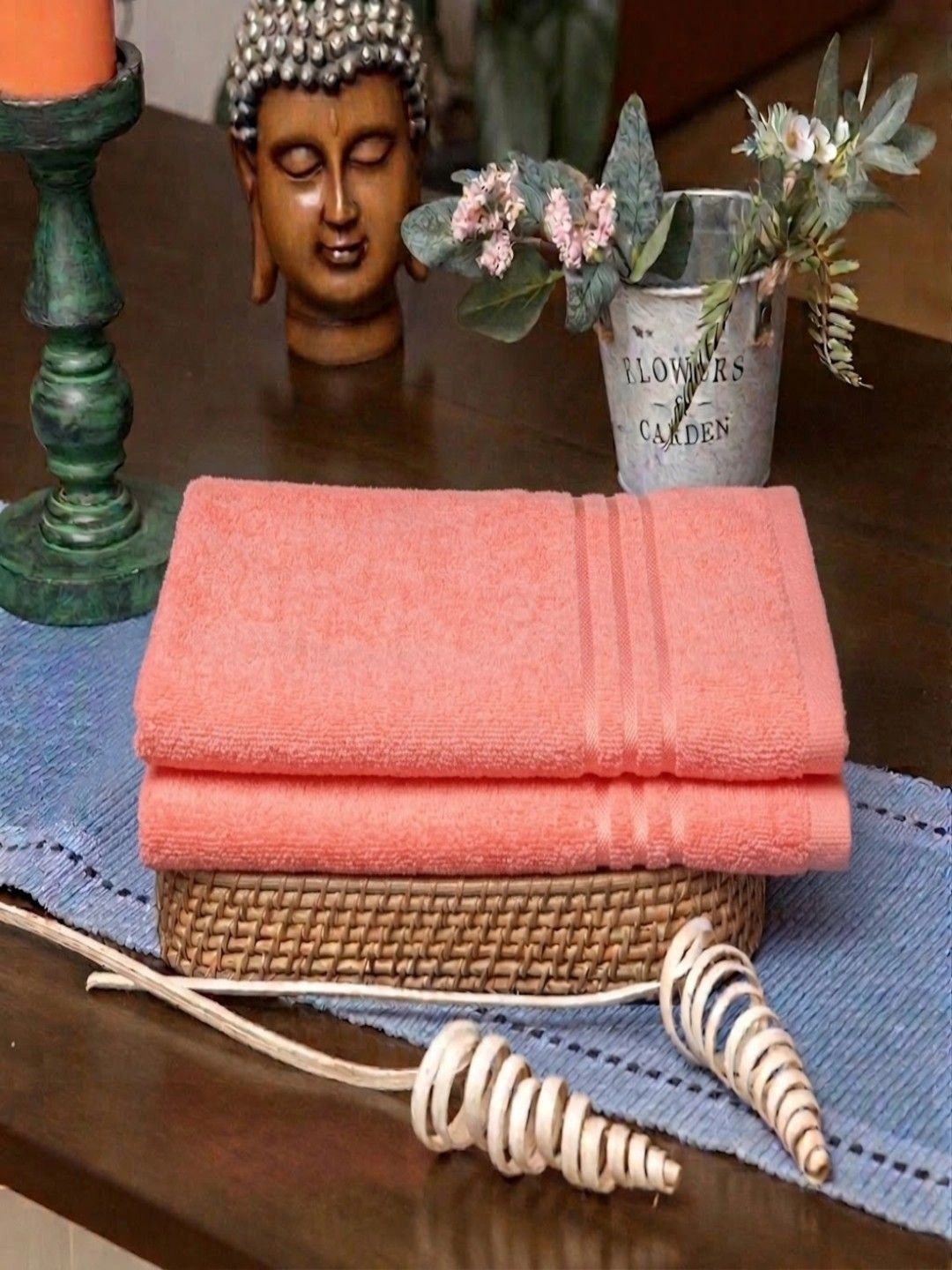 Blissful Creations 2-Pcs Peach 450 GSM Hand Towels-picture-19