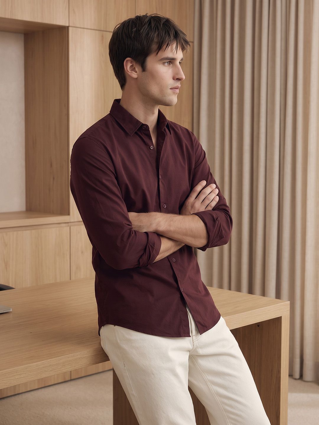 THE SHIRT CODE Spread Collar Casual Shirt-picture-40
