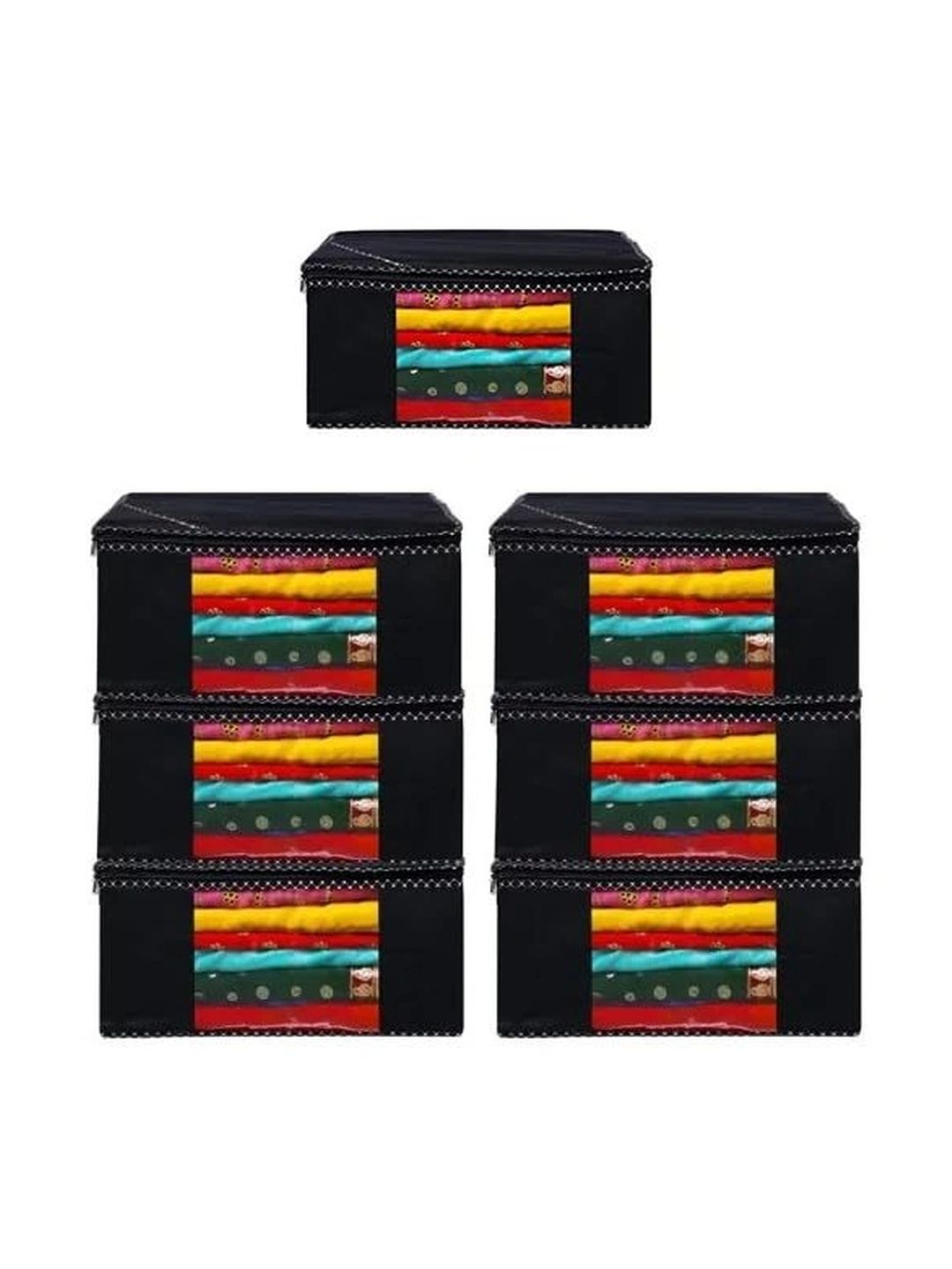 ANKIT INTERNATIONAL Black Set of 6 Reusable Multi-Utility Organisers-picture-44