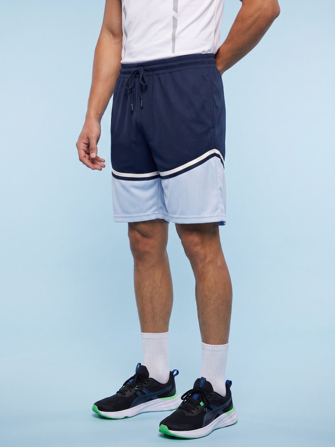 SPORT STREET by glitchez Men Colourblocked Regular Shorts-picture-35