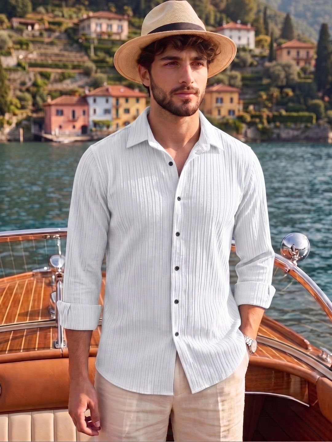 FINIVO FASHION Men Comfort Textured Casual Shirt-picture-36