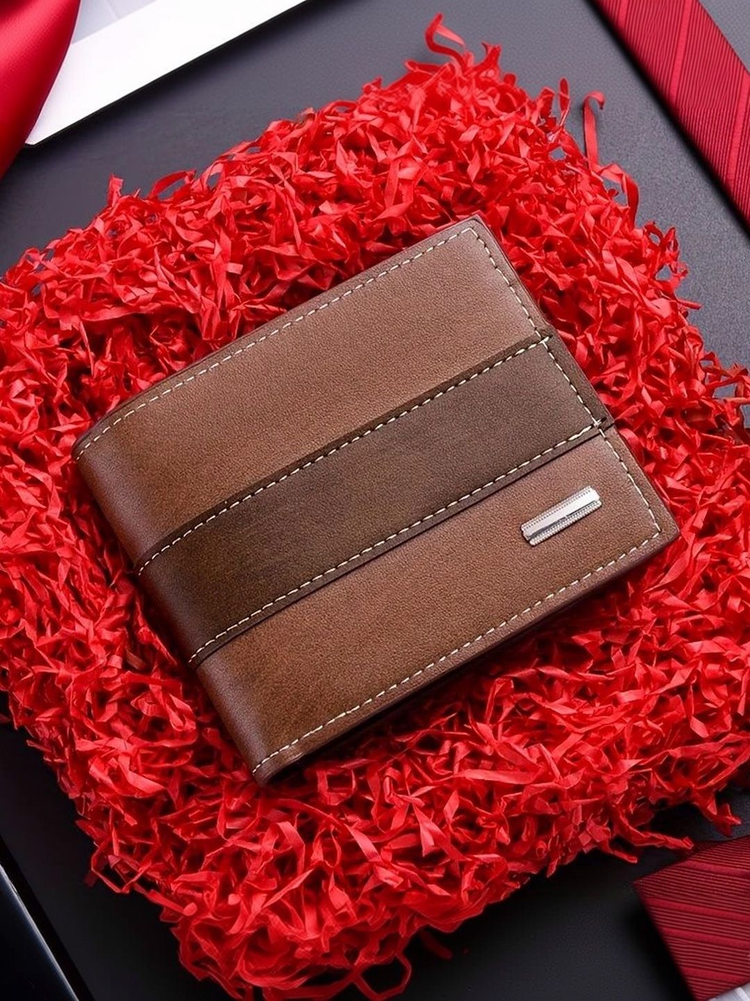 TomParis Men Colourblocked PU Two Fold Wallet-picture-30