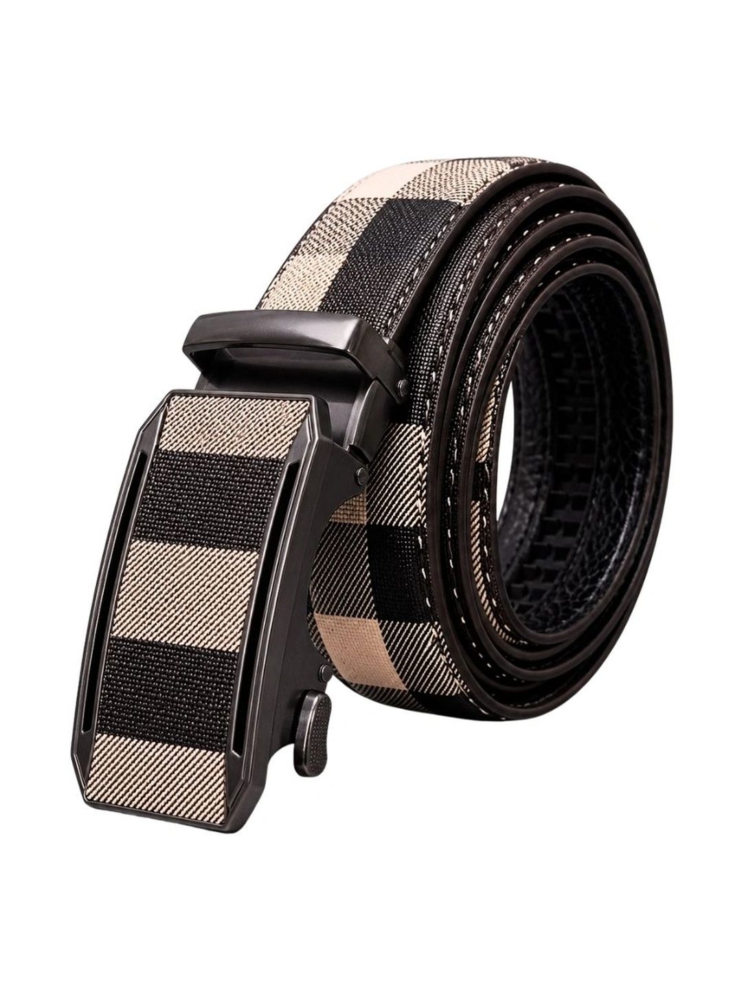 Calvadoss Men Checked PU Belt-picture-34