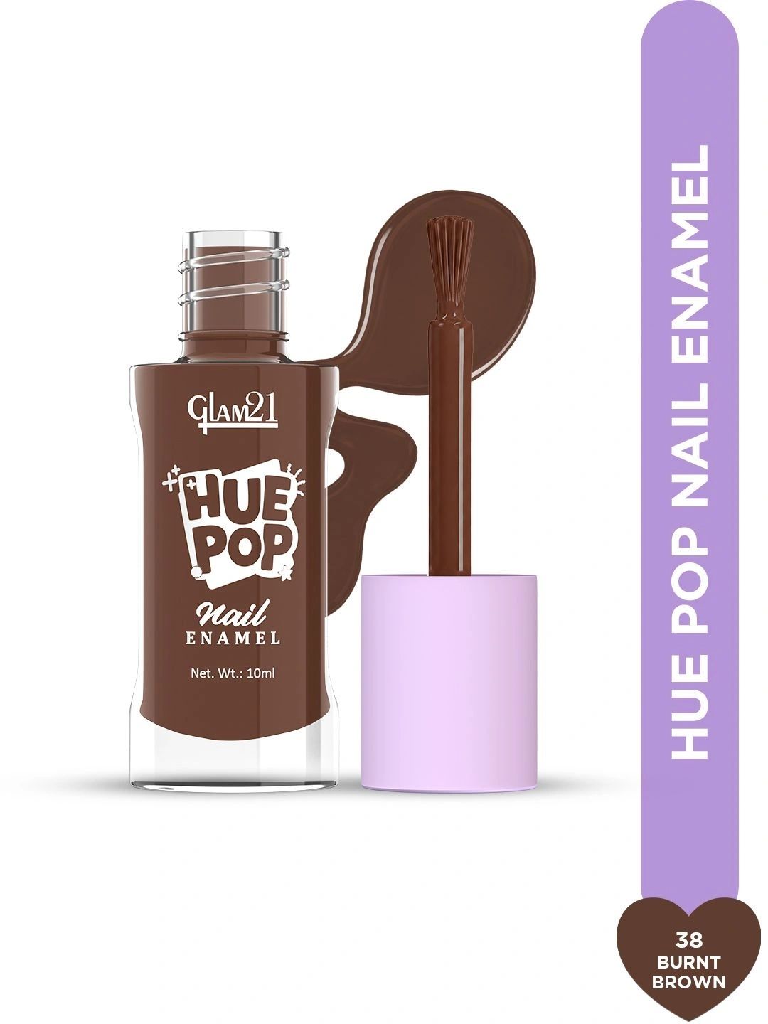 GLAM21 Hue Pop Resistant & Long Lasting Vibrant Nail Polish - 10 ml - Burnt Brown 38-picture-38