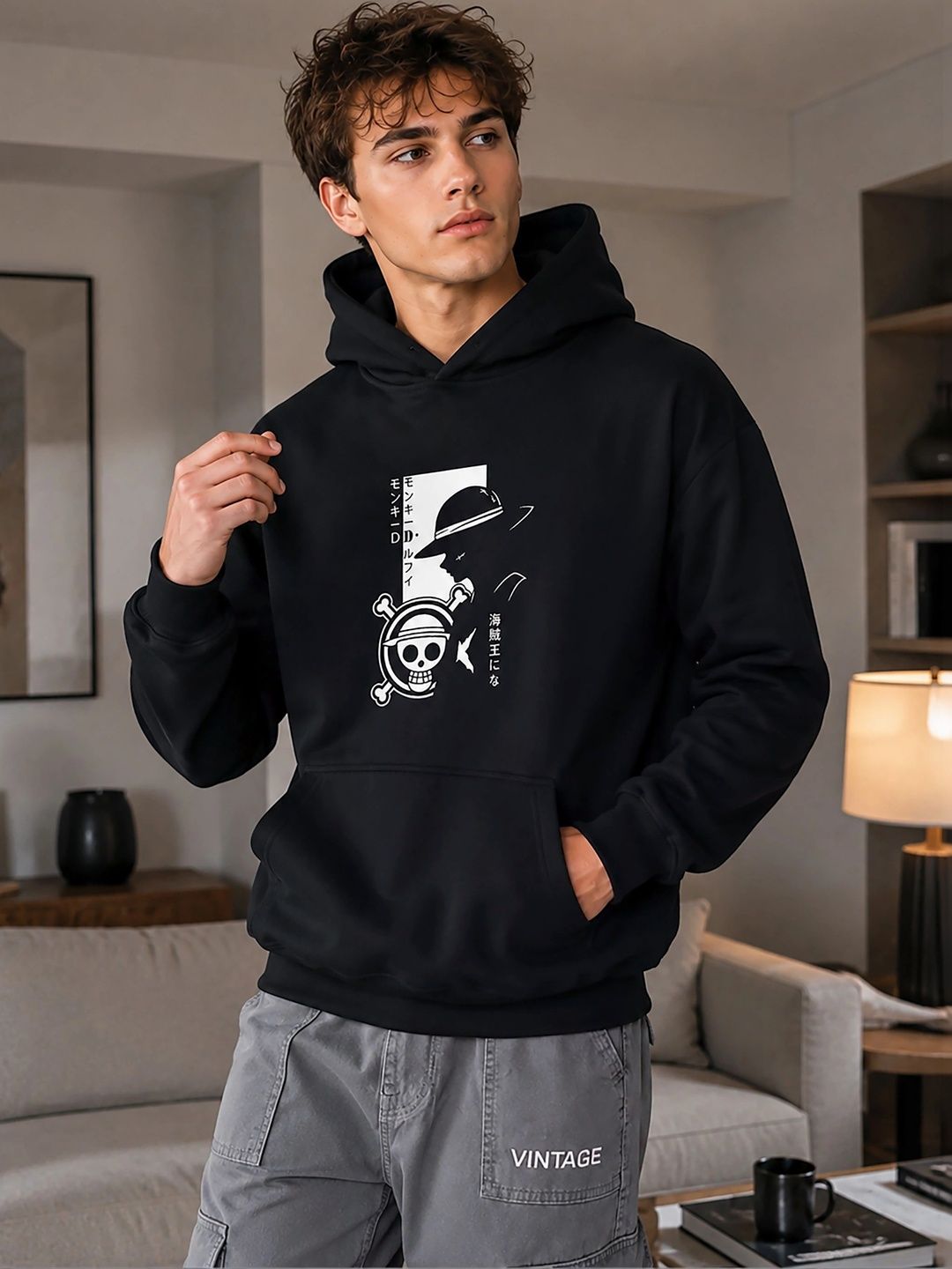 MaverIQ Men Typography Printed Hooded Pullover Oversized Sweatshirt-picture-49
