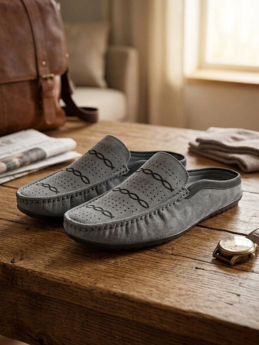 Mast & Harbour Men Perforations Suede Mules-image-35