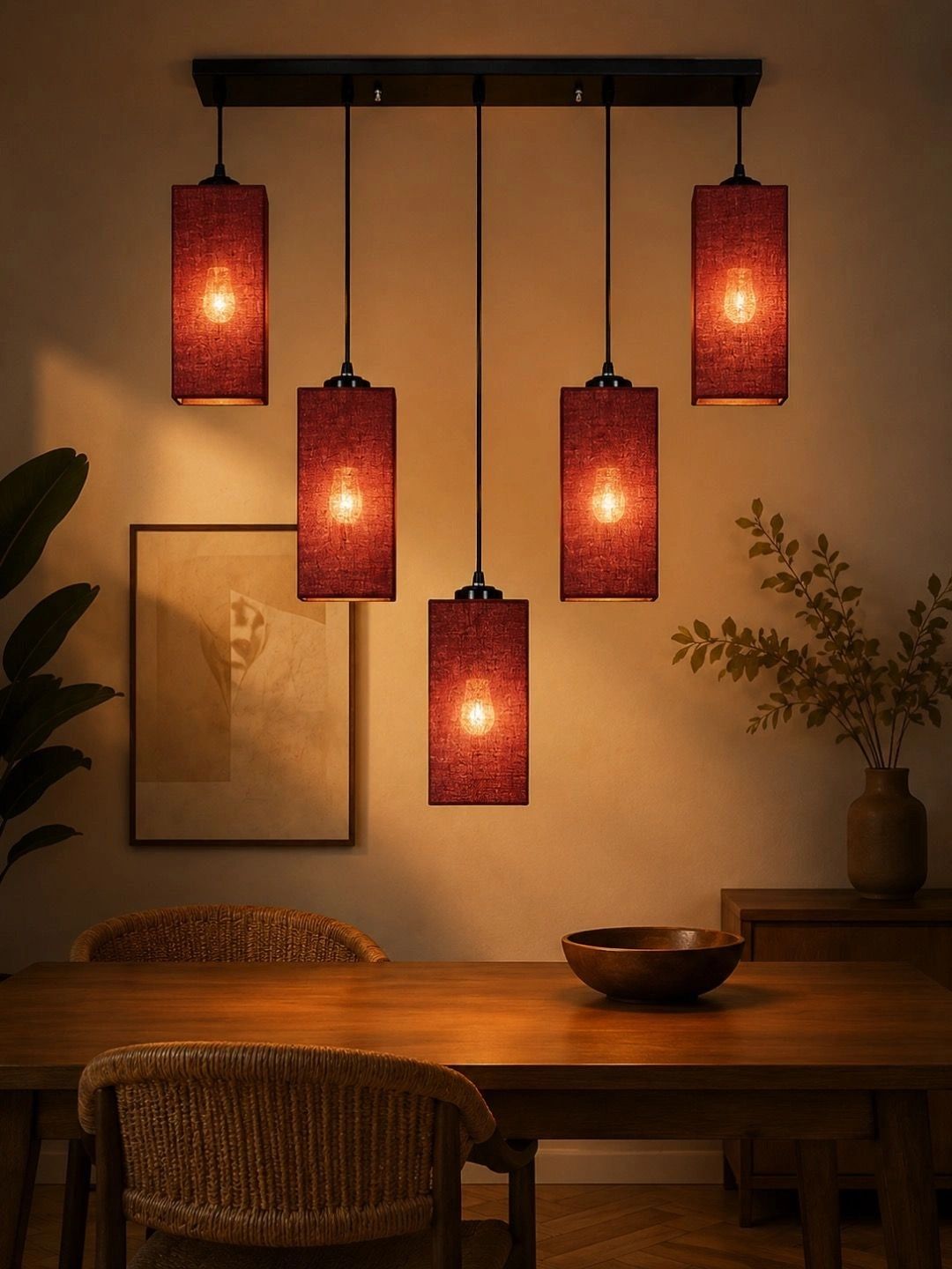Myntra Elegant Homes Maroon Textured Contemporary Ceiling Lamp-picture-18