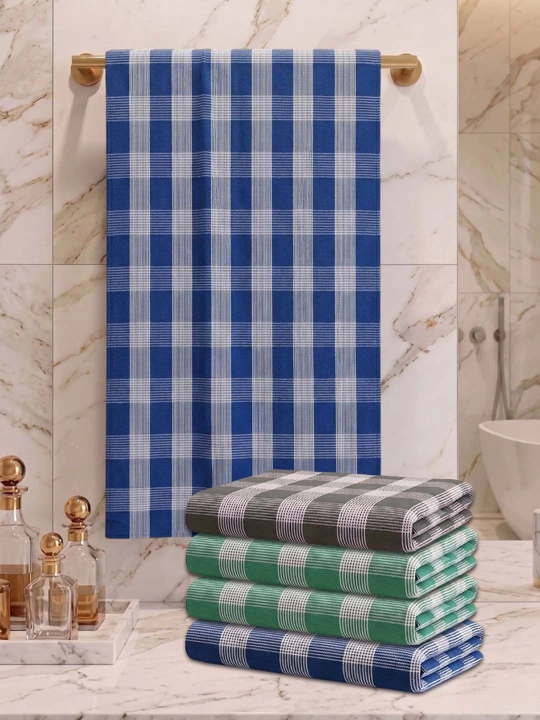 Athom Living Black & White 5 Striped Cotton 225 GSM Bath Towel-picture-4