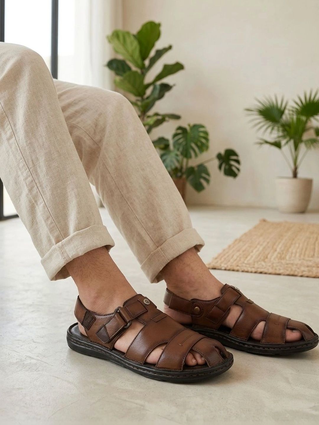 Carlton London Men Leather Fisherman Sandals-picture-52