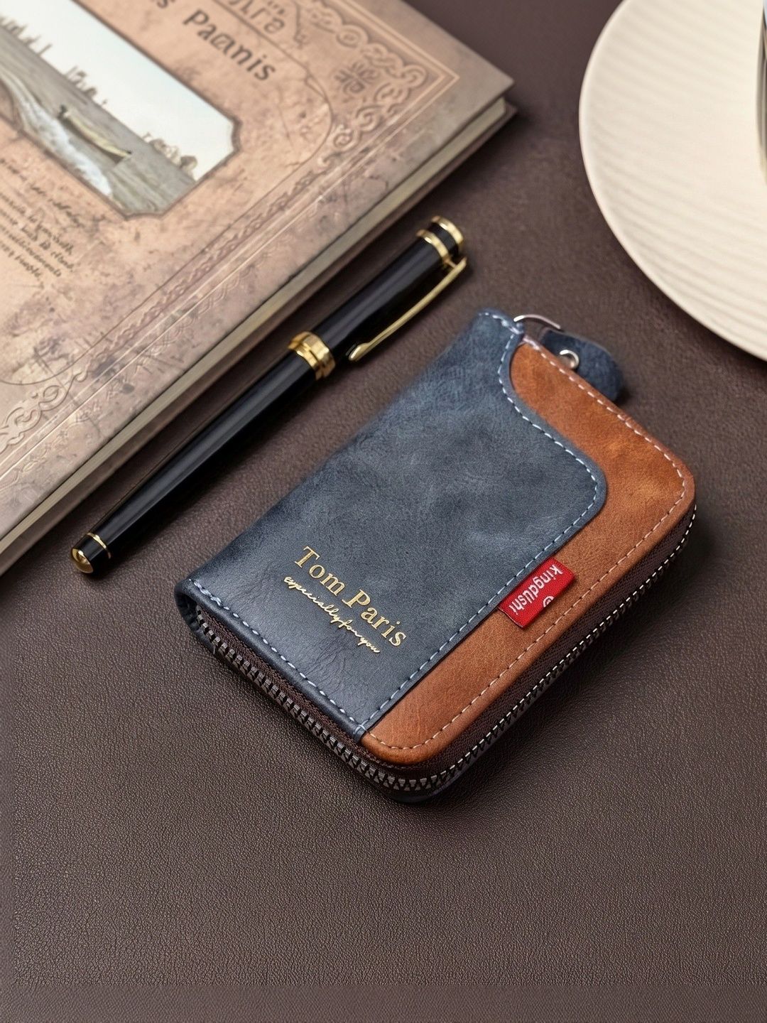 TomParis Men Colourblocked PU Card Holder-picture-55