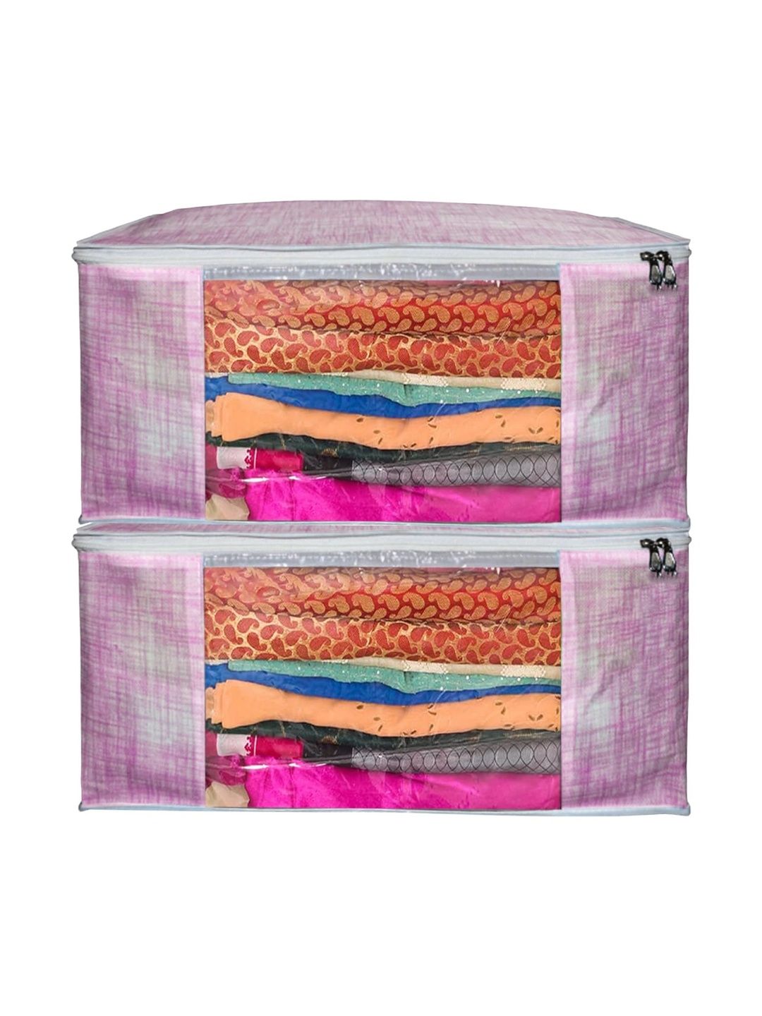 ANKIT INTERNATIONAL Pink Set of 2 Reusable Multi-Utility Organisers-picture-31