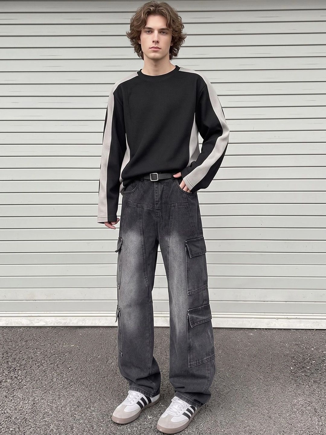 Suo Men Straight Fit Mid-Rise Heavy Fade Jeans-picture-12