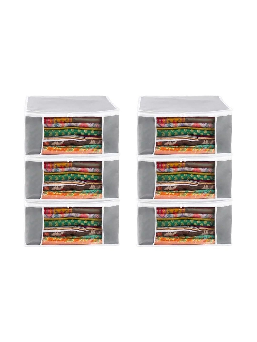 ANKIT INTERNATIONAL Grey Set of 6 Reusable Suit Organiser Organisers-picture-5