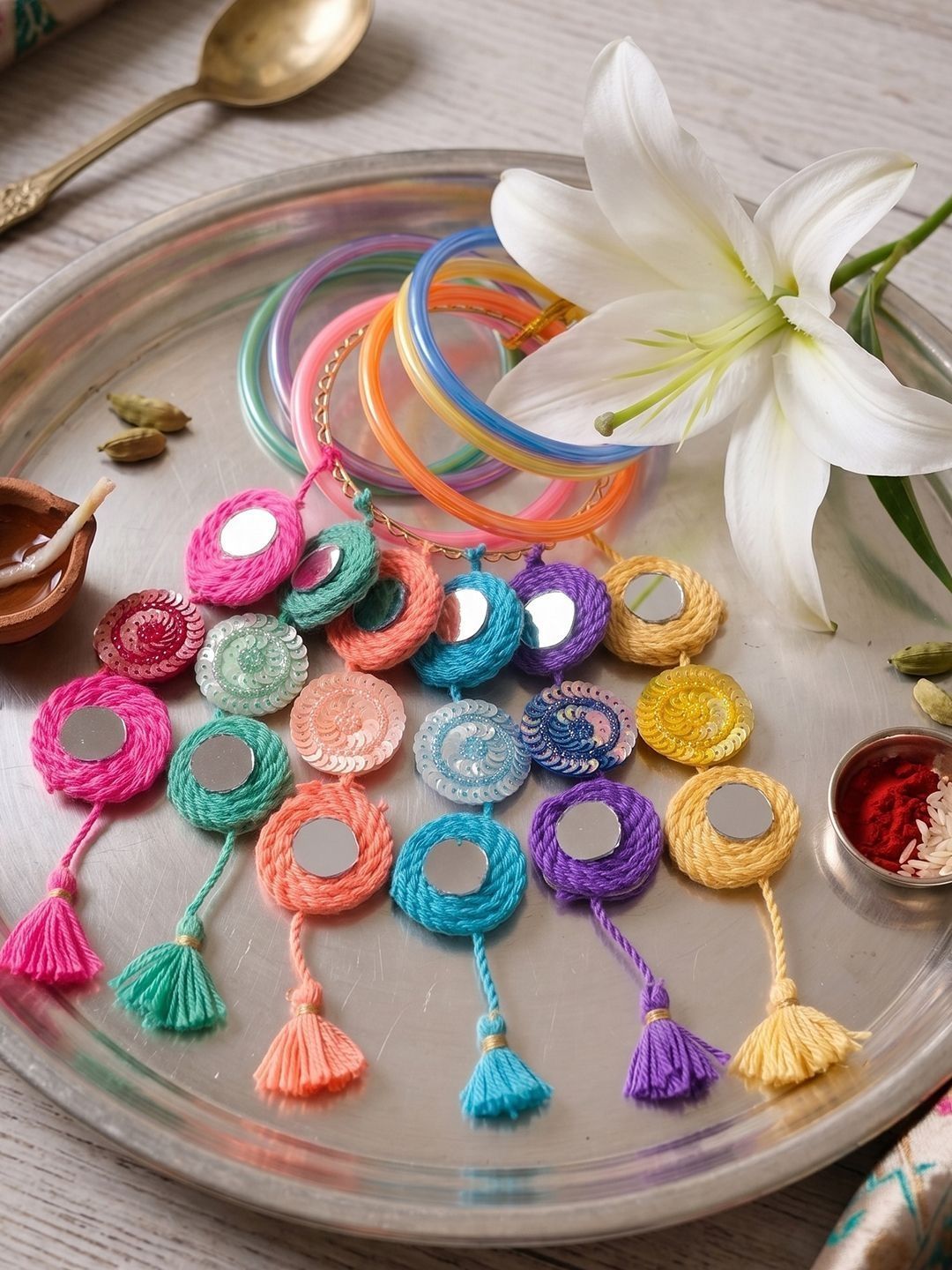 Anouk Set Of 2 Bangle Style Handcrafted Bhaiya Bhabhi Rakhi-image-1