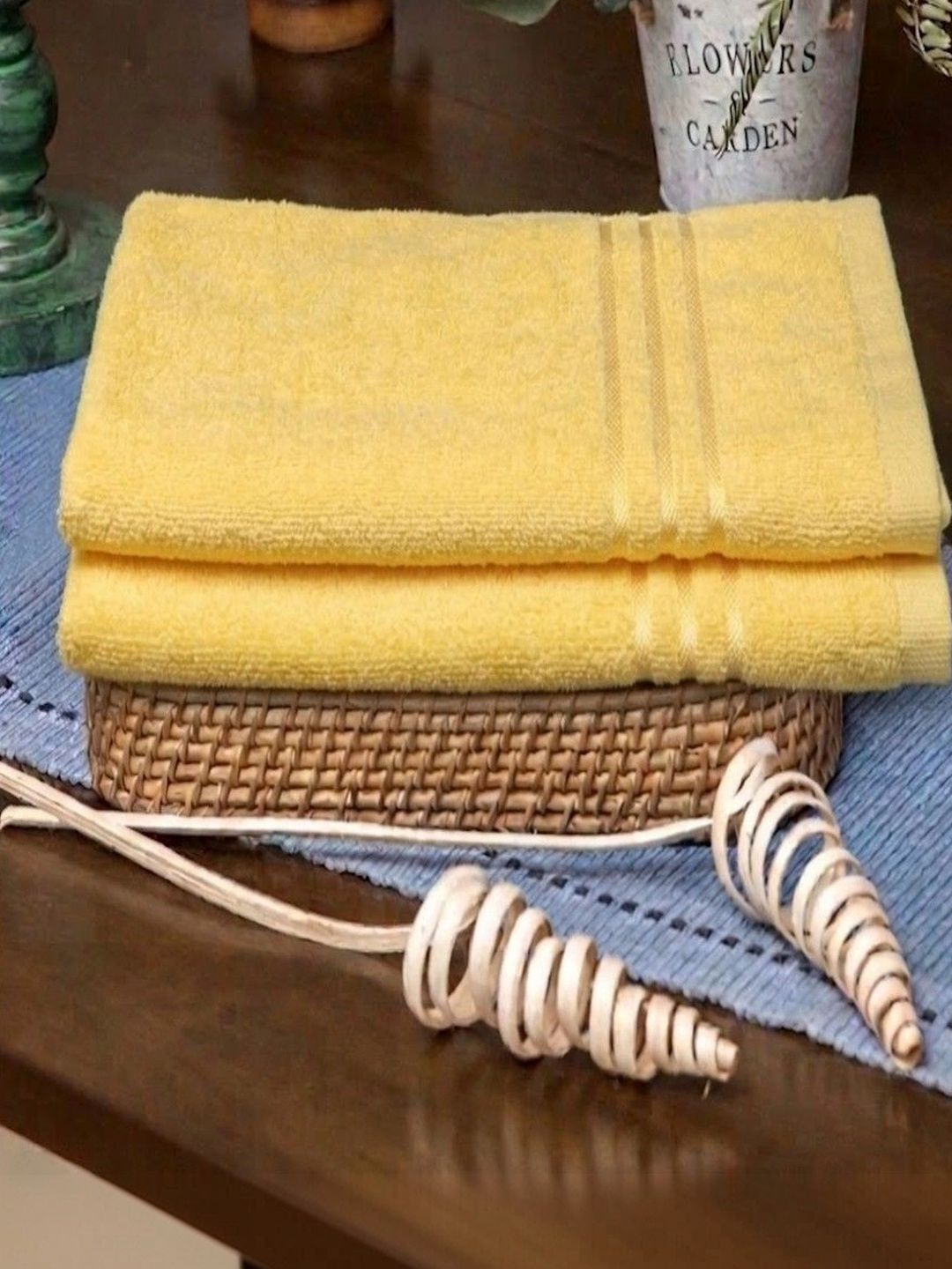 Blissful Creations 2-Pcs Yellow 450 GSM Hand Towels-picture-14