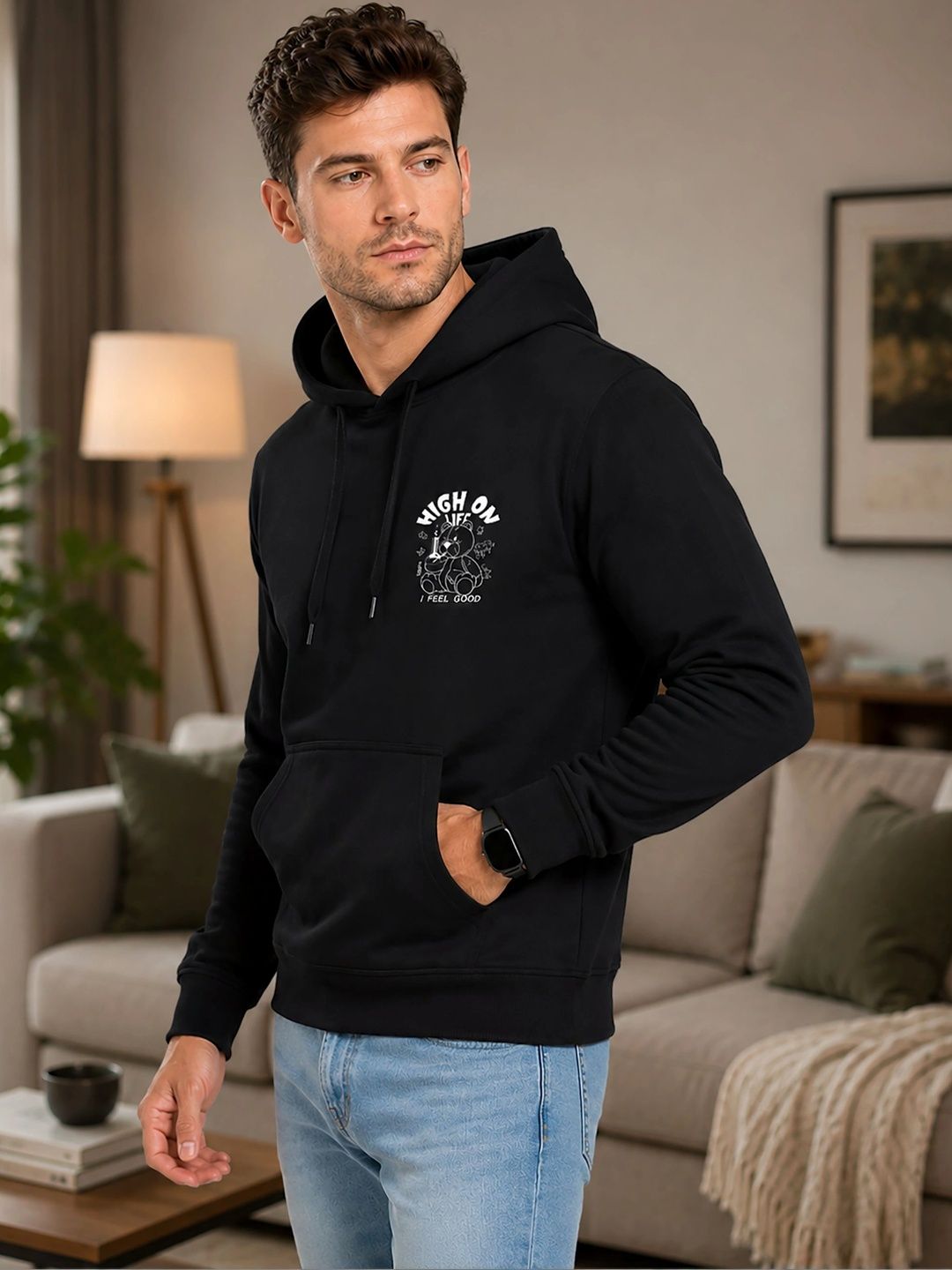 THE BEETEL HOUSE Men Printed Hooded Sweatshirt-picture-33