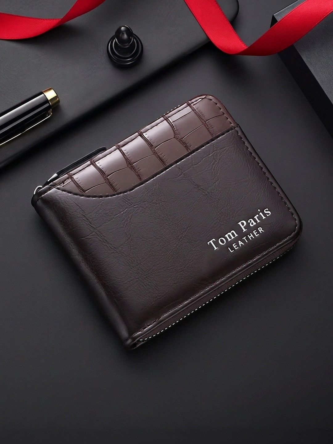 TomParis Men Colourblocked PU Zip Around Wallet-picture-49