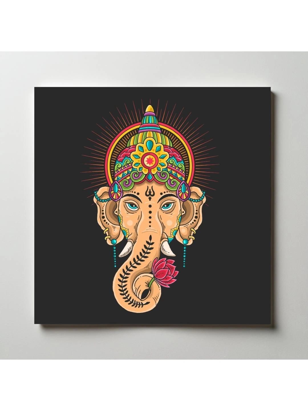 ARTOLIC Cream & Green Ganesha Head Wall Sticker-image-13