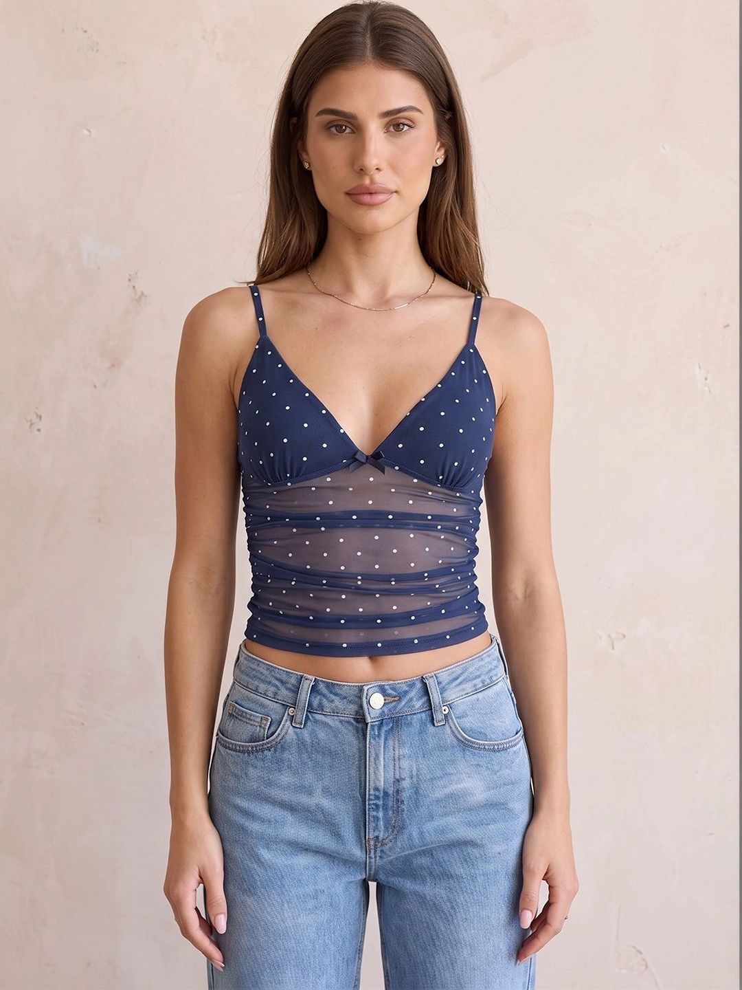 ATELIER REBEL Polka Dot Print Crop Top-picture-33