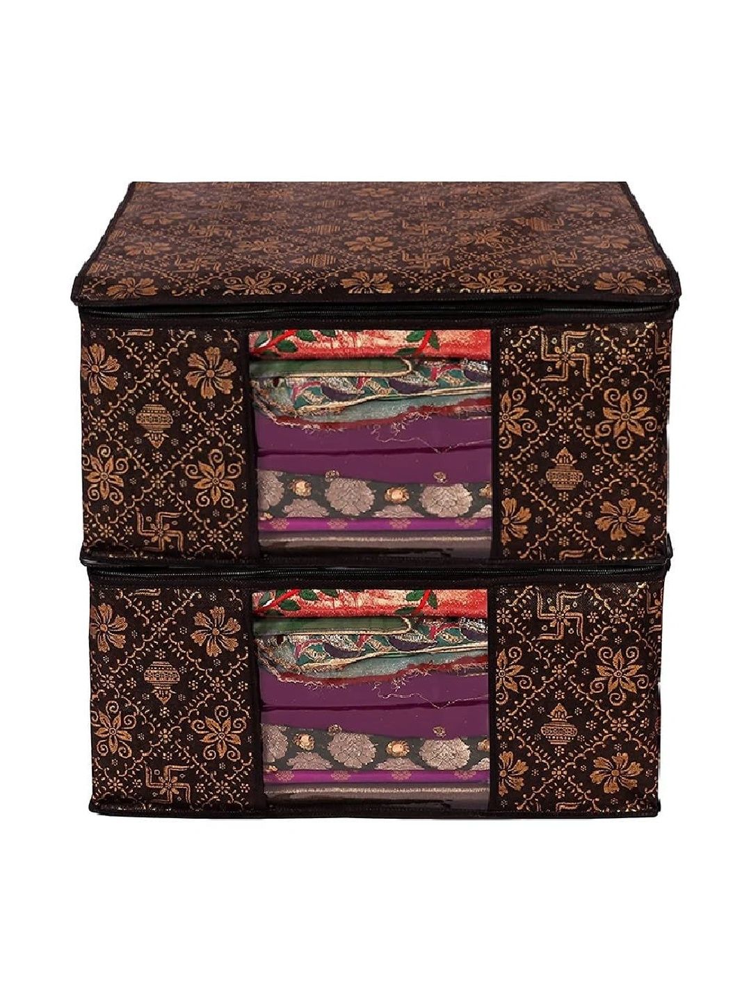 ANKIT INTERNATIONAL Brown Set of 2 Reusable Multi-Utility Organisers-picture-32