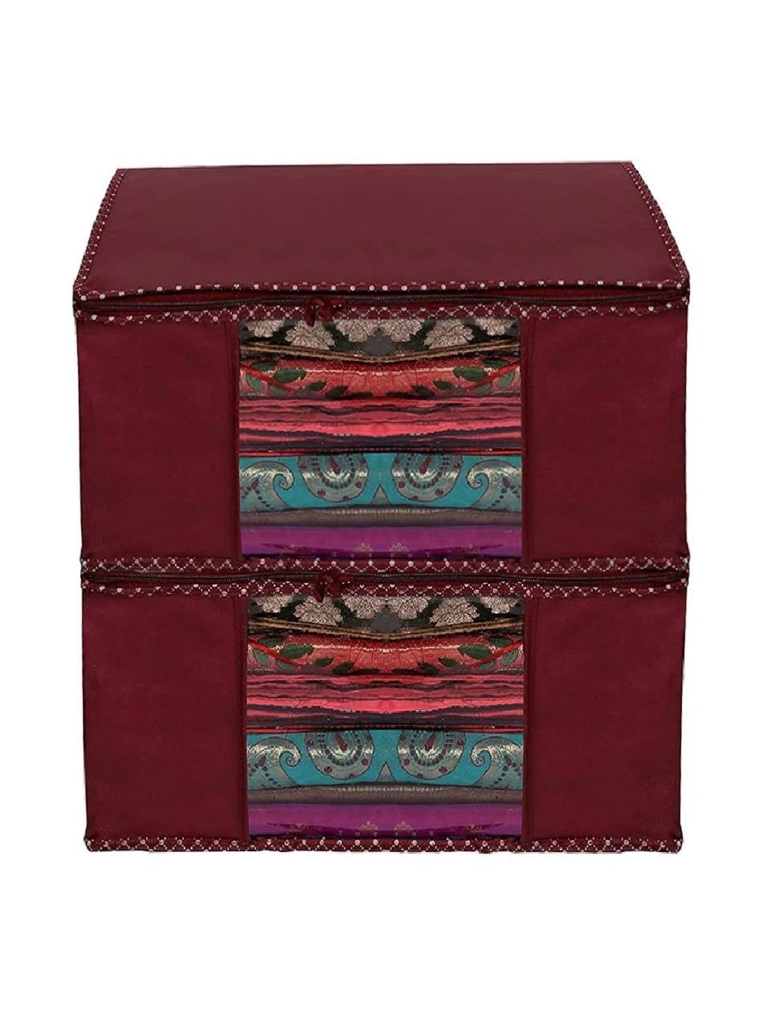 ANKIT INTERNATIONAL Maroon Set of 2 Reusable Multi-Utility Organisers-picture-37