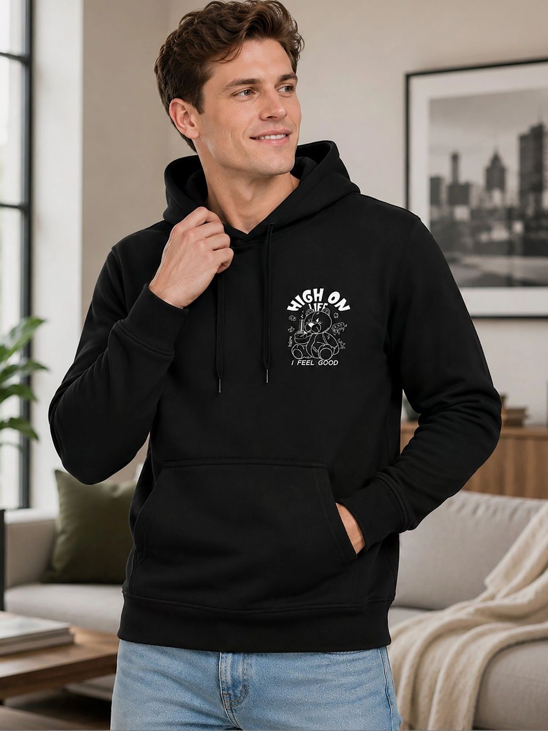 MaverIQ Men Typography Printed Hooded Pullover Oversized Sweatshirt-picture-11