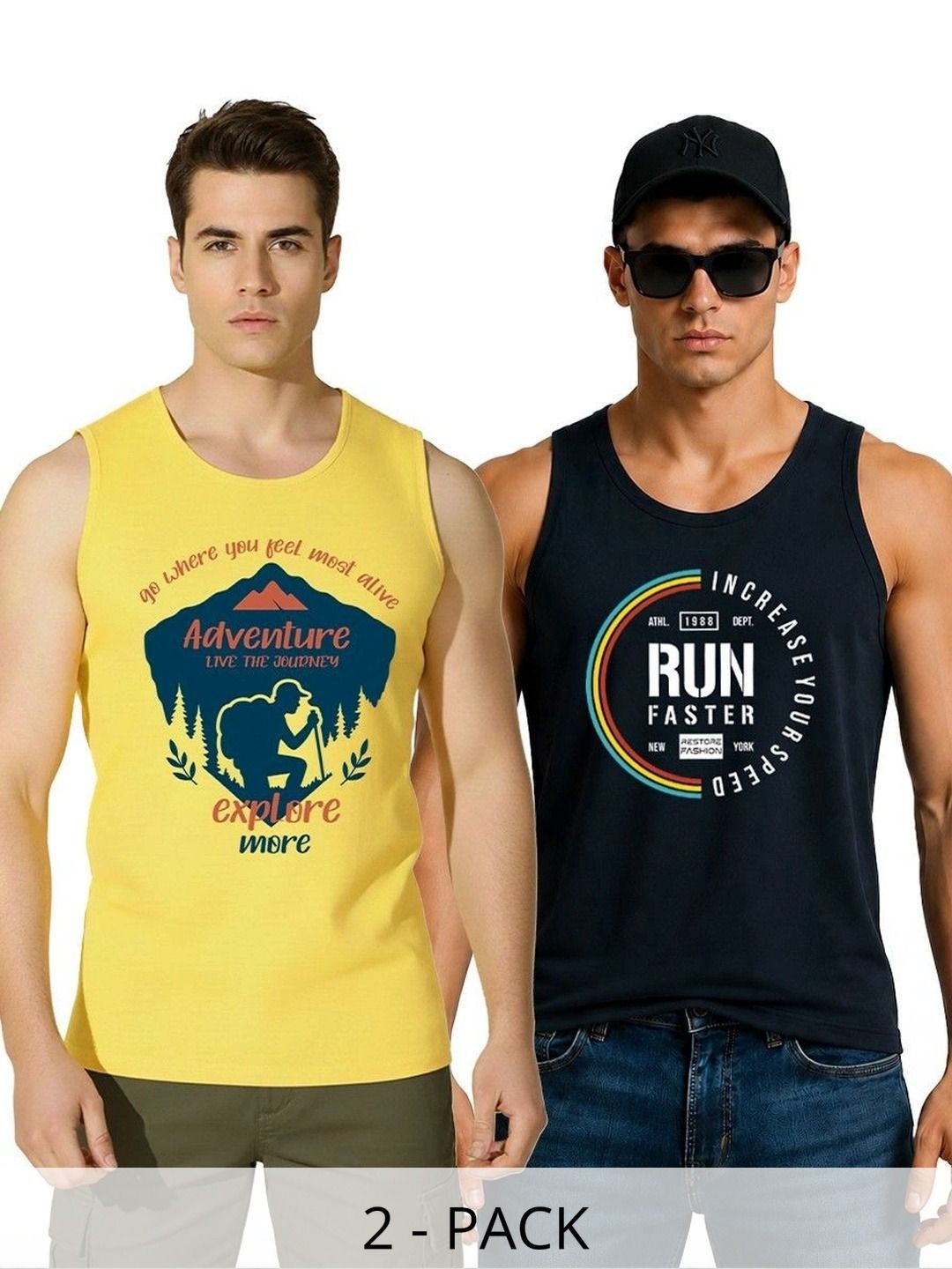 WOOSTRO Pack of 2 Printed Cotton Tank-picture-3