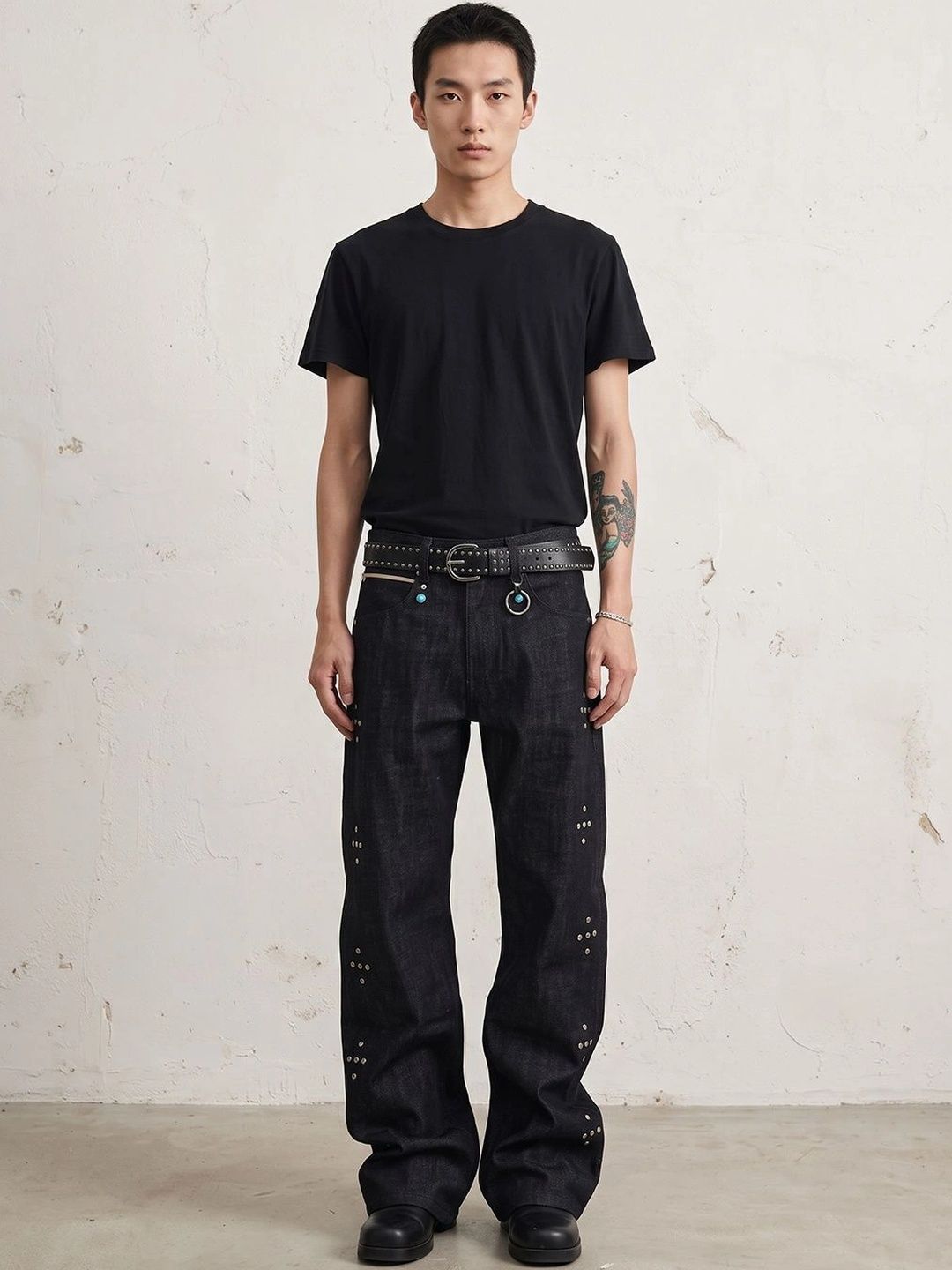 Suo Men Straight Fit Mid-Rise Heavy Fade Jeans-picture-32